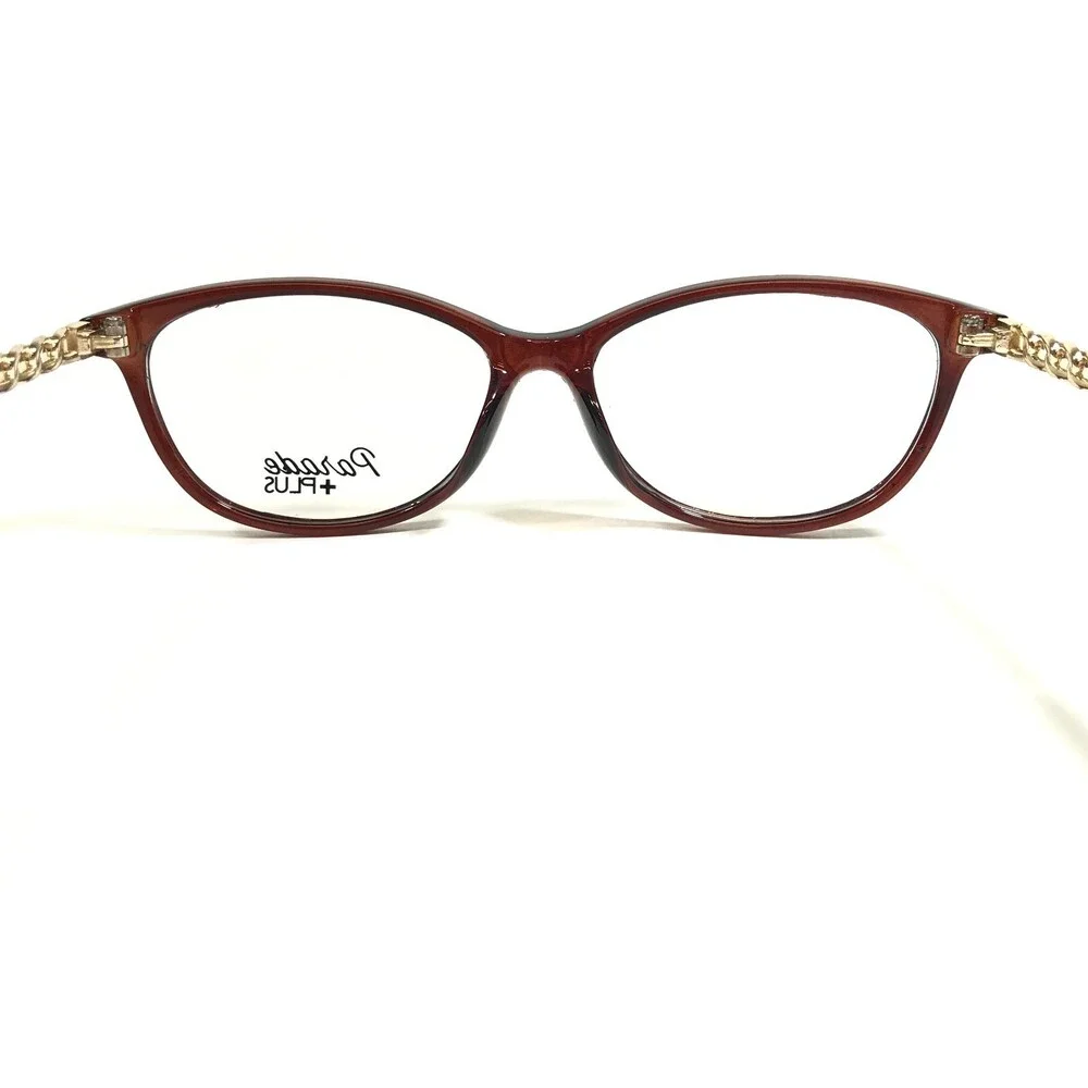 Parade Eyeglasses Frames 2120 BROWN Clear Gold Chains Full Rim 53-15-142